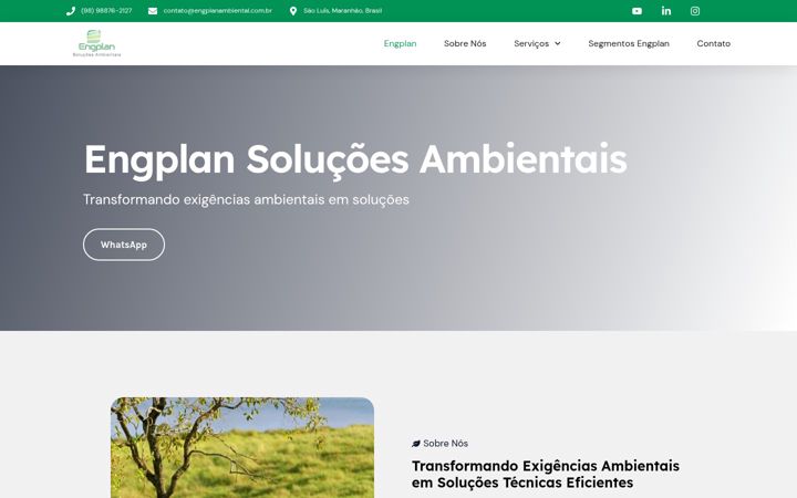 Captură de ecran a engplanambiental.com.br