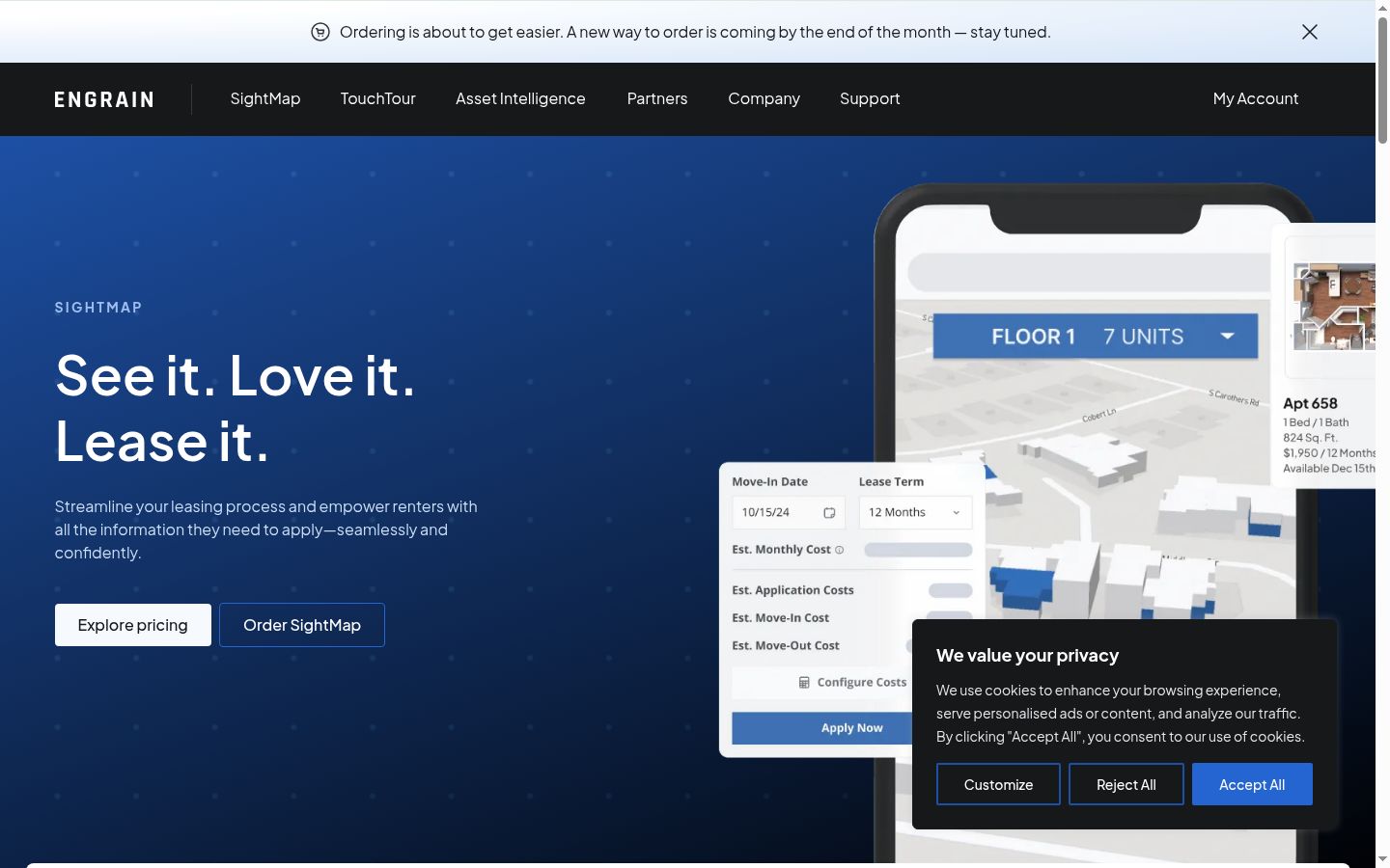 Screenshot of the consent banner shown before any interaction