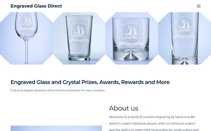 Screenshot von engravedglassdirect.co.uk