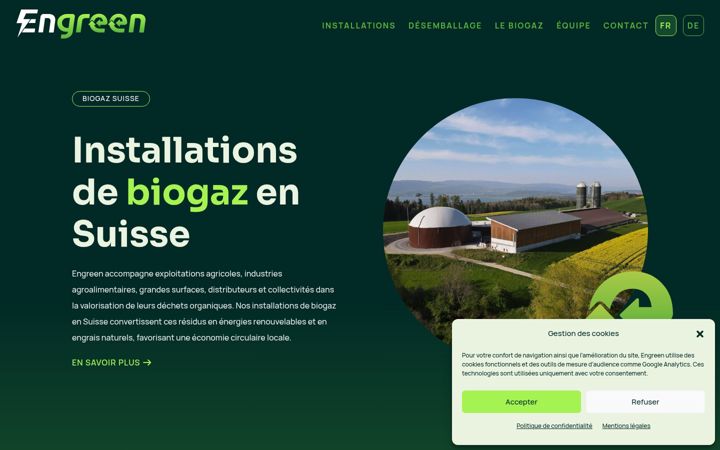 Captura de pantalla de engreen.ch