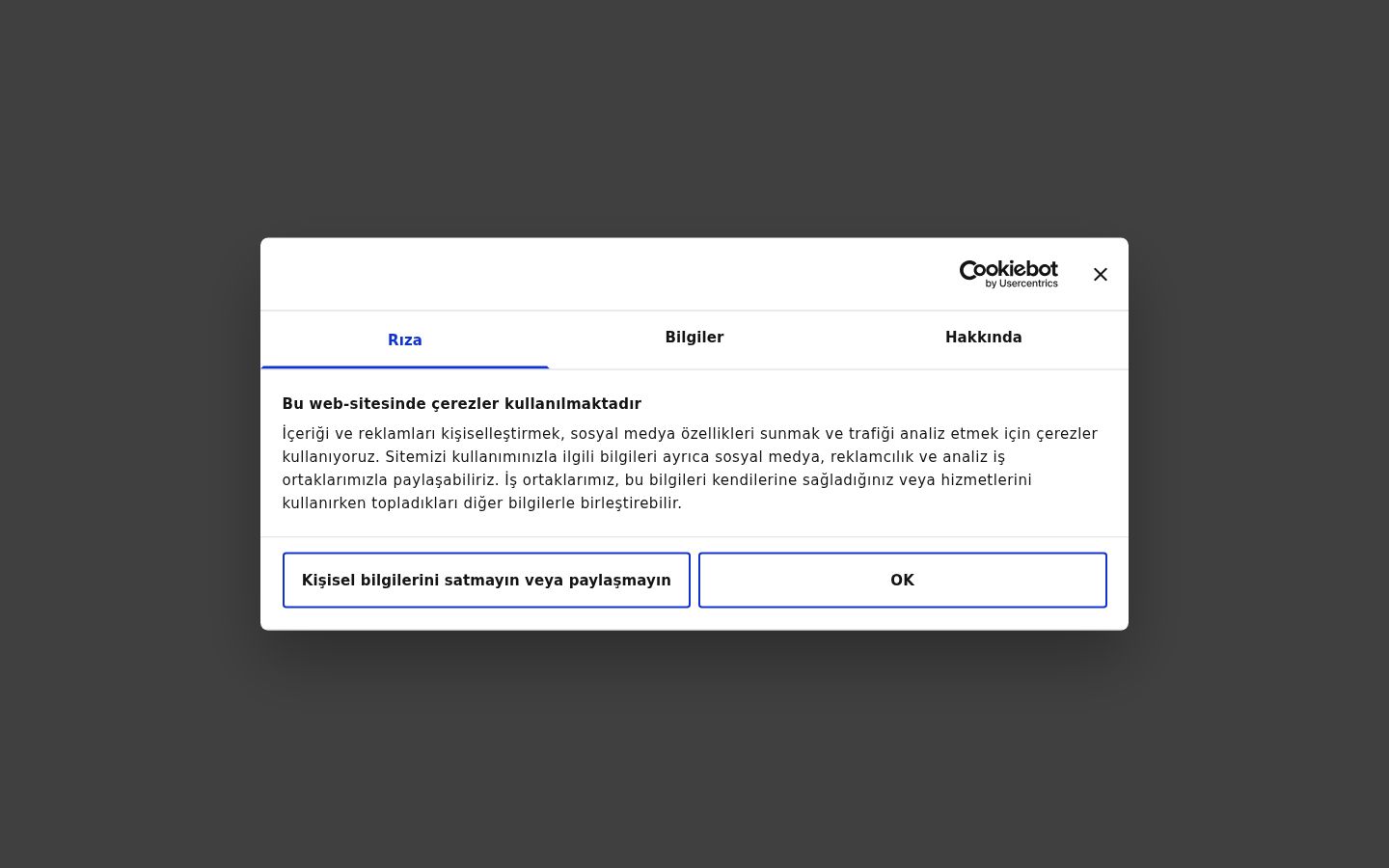 Captura de pantalla del banner de consentimiento mostrado antes de cualquier interacción