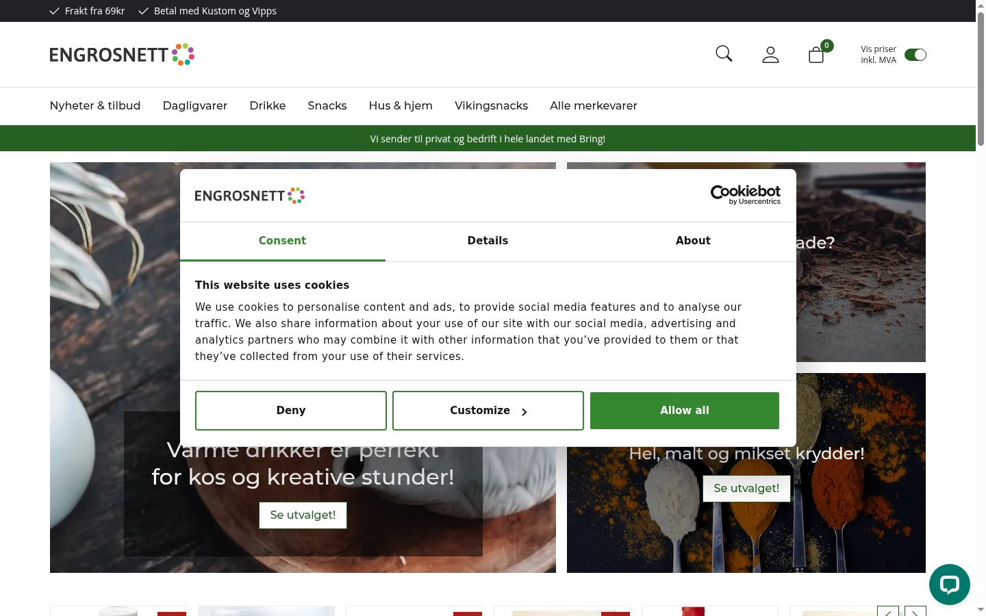 Screenshot tal-banner tal-kunsens muri qabel kwalunkwe interazzjoni