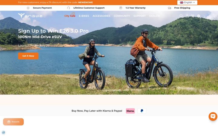 Screenshot of engwe.com