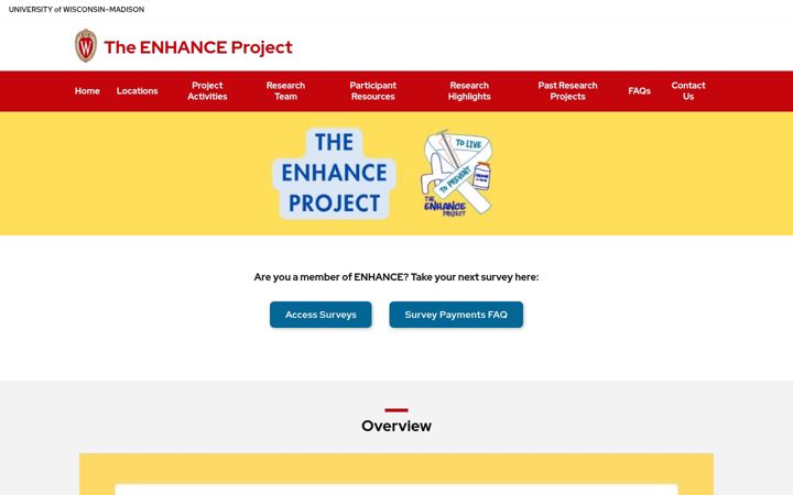 Screenshot of enhanceproject.wisc.edu