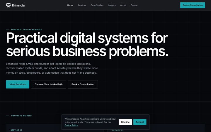Screenshot of enhancial.com