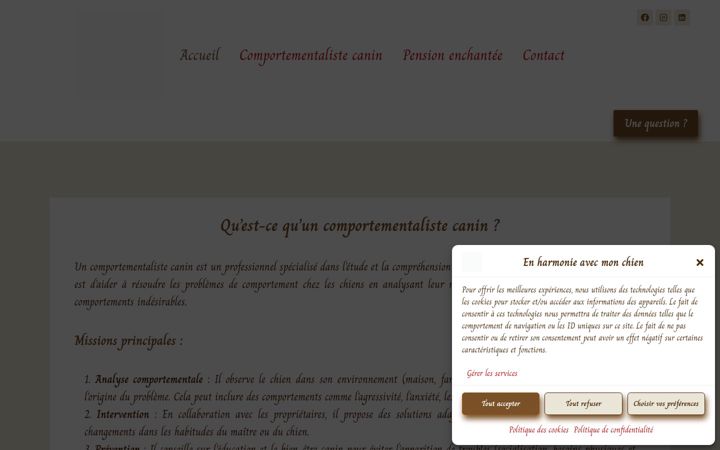 Screenshot of enharmonieavecmonchien.fr
