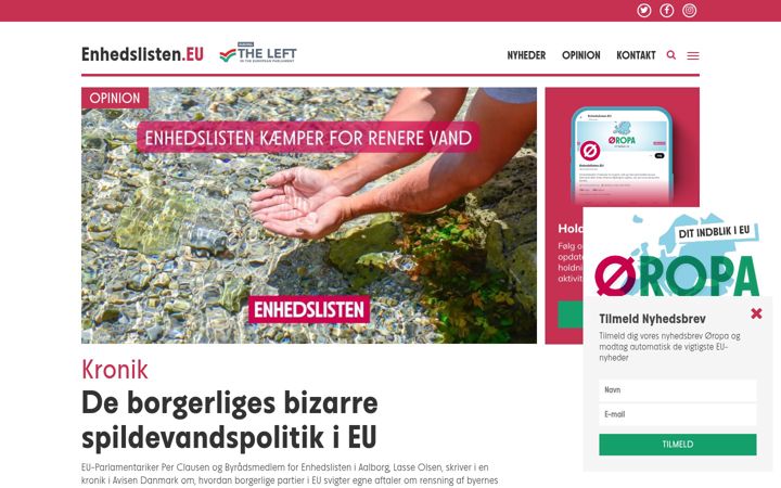 Screenshot ta' enhedslisten.eu