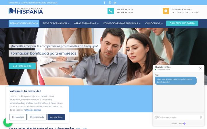Екранна снимка на enhispania.es