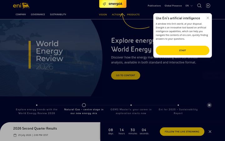 Screenshot of eni.it
