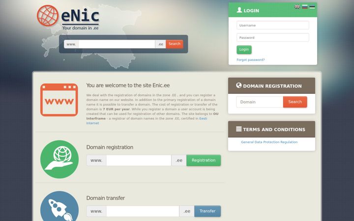 Screenshot of enic.ee