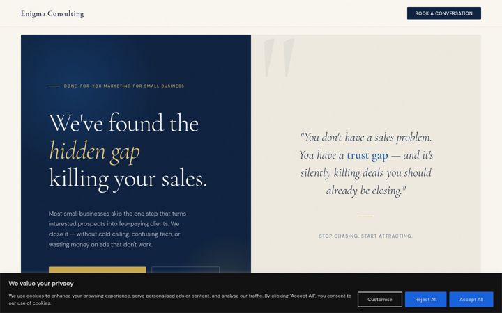 Screenshot of enigma-cc.com