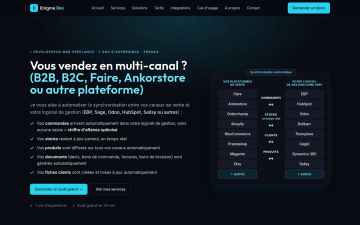 Screenshot of enigma-dev.fr