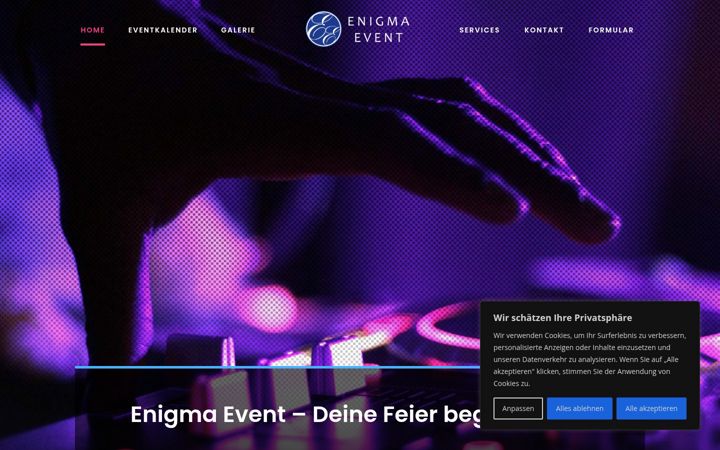 Captura de pantalla de enigma-event.de
