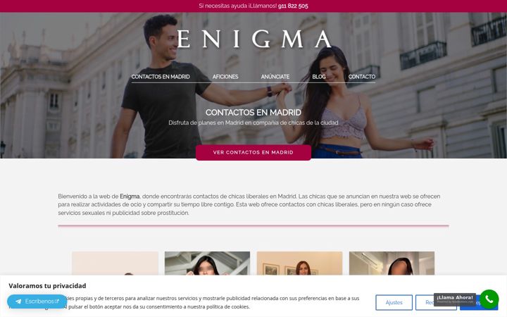 Screenshot of enigmaescorts.com
