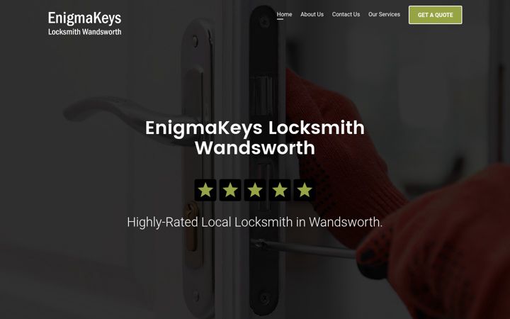 Kuvakaappaus sivustosta enigmakeyslocksmithwandsworth.co.uk
