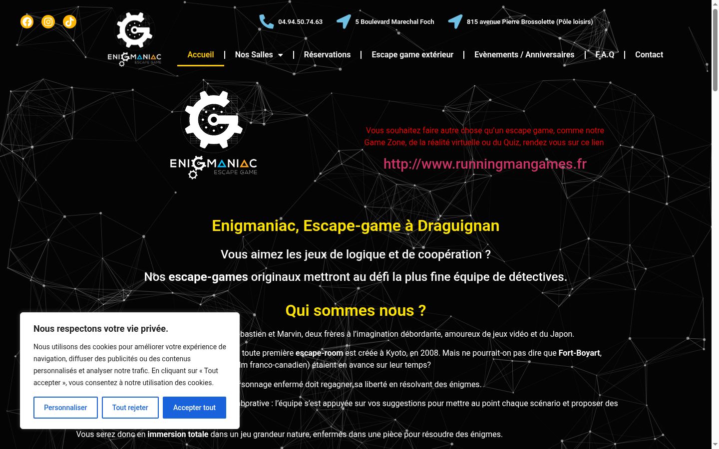 Ekrānuzņēmums ar piekrišanas baneri, kas tika rādīts pirms jebkādas mijiedarbības