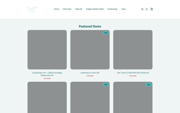 Screenshot of enigmastationery.com