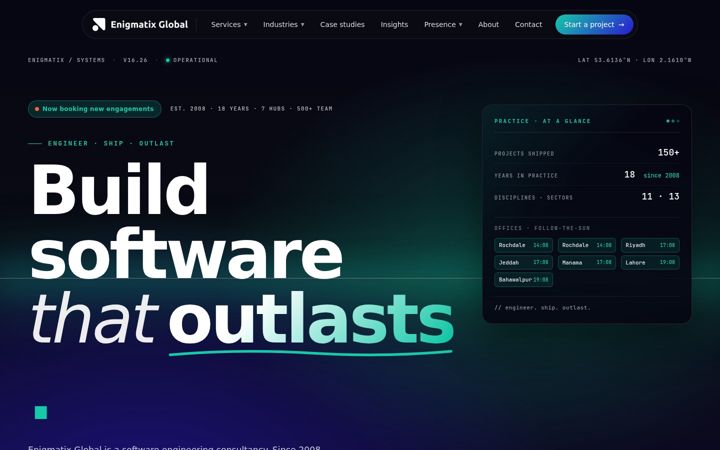 Screenshot of enigmatixglobal.com