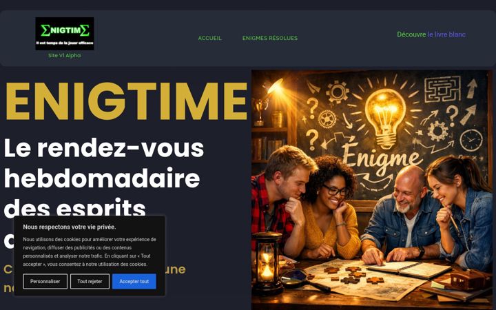 Screenshot of enigtime.fr