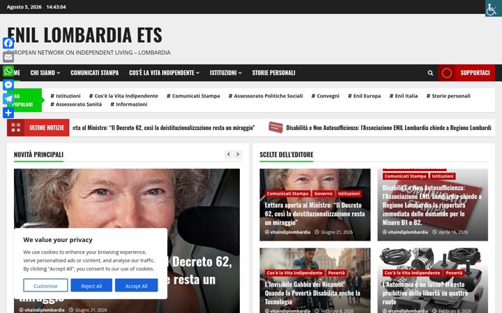 Screenshot of enillombardia.it