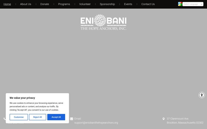 Screenshot stránky eniobanithehopeanchors.org