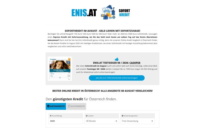 Екранна снимка на enis.at