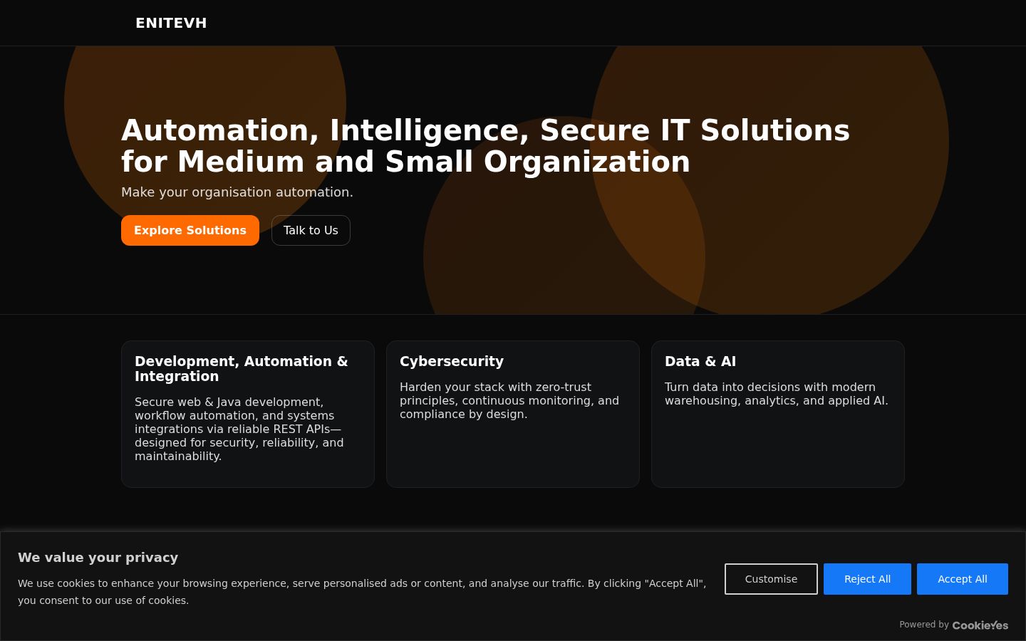 Screenshot of the consent banner shown before any interaction