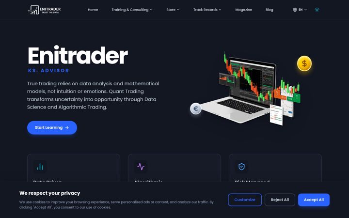 Screenshot of enitrader.com