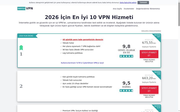 Screenshot of eniyi10vpn.com