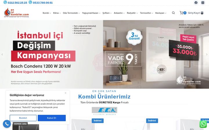 Screenshot of eniyikombiler.com