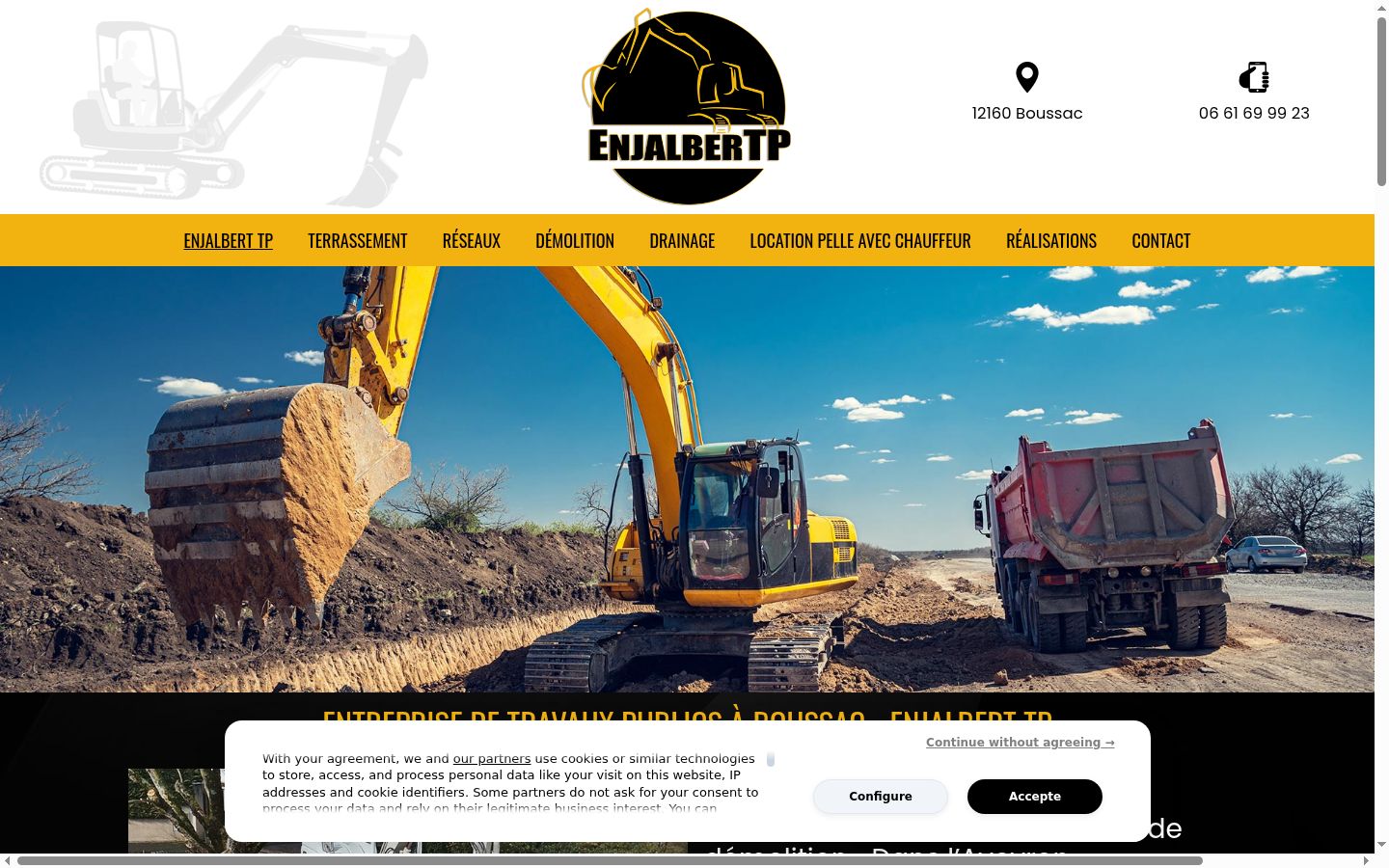 Screenshot of the consent banner shown before any interaction