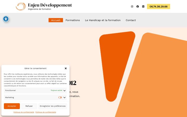 Screenshot of enjeudeveloppement.com