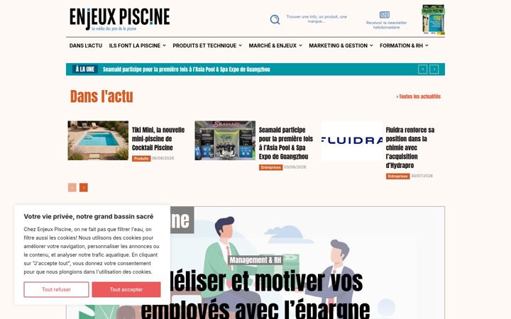 Screenshot of enjeux-piscine.com