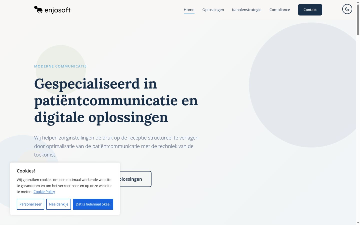 Screenshot del banner di consenso mostrato prima di qualsiasi interazione