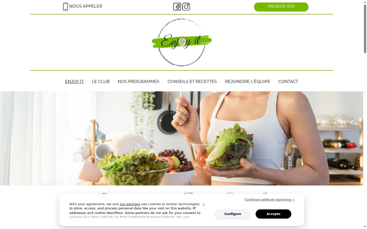 Screenshot of the consent banner shown before any interaction