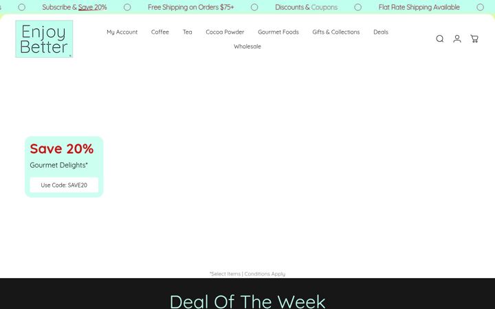 Screenshot of enjoybettercoffee.com