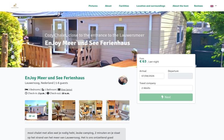 Screenshot of enjoyholidayhome.nl