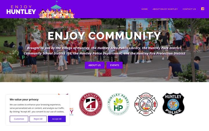 Screenshot of enjoyhuntley.com