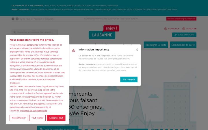 Ekrānuzņēmums no enjoylausanne.ch