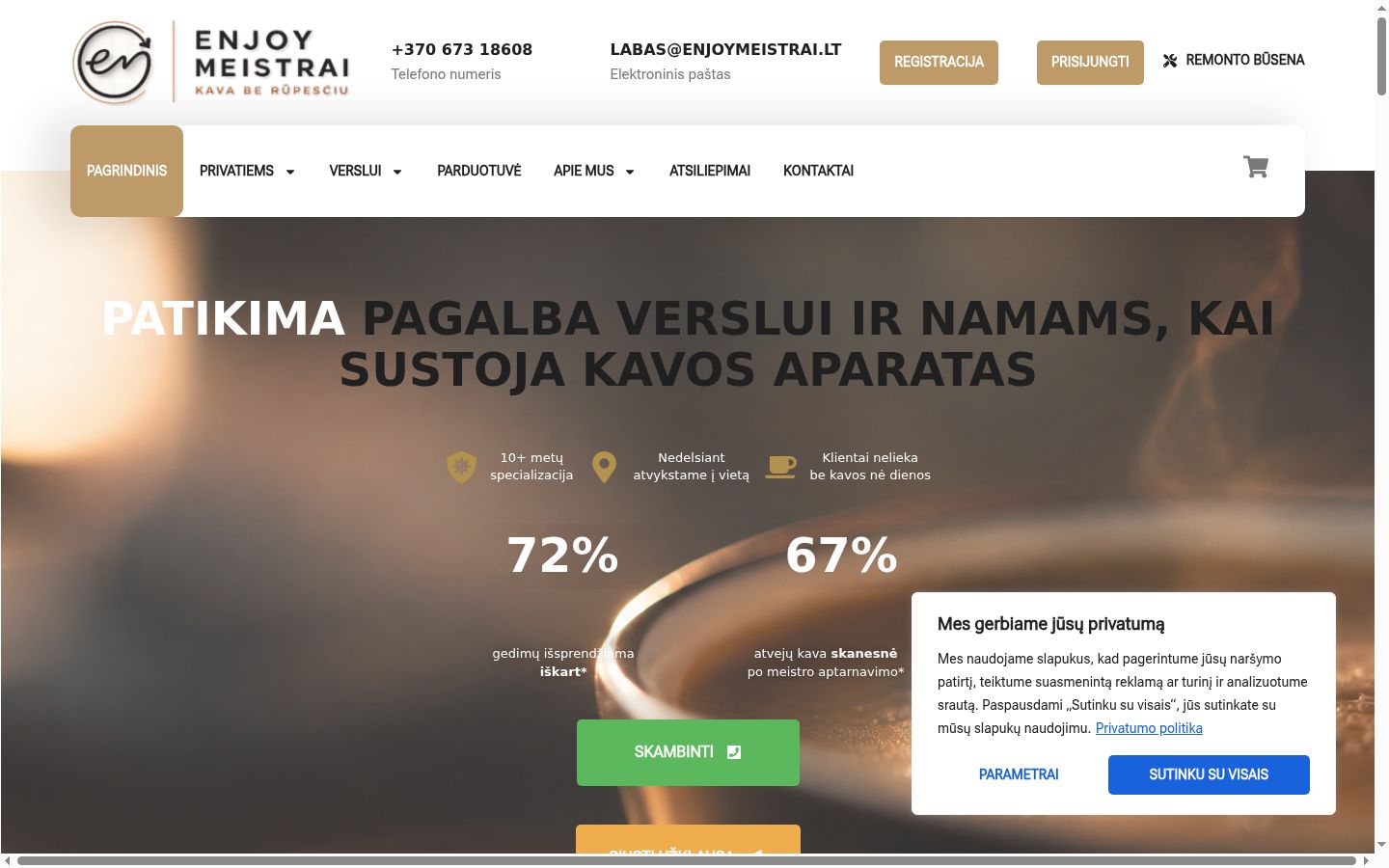 Screenshot tal-banner tal-kunsens muri qabel kwalunkwe interazzjoni