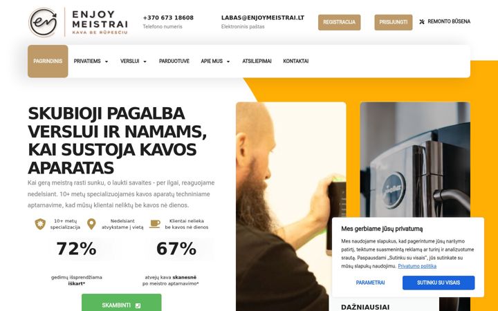 Screenshot of enjoymeistrai.lt