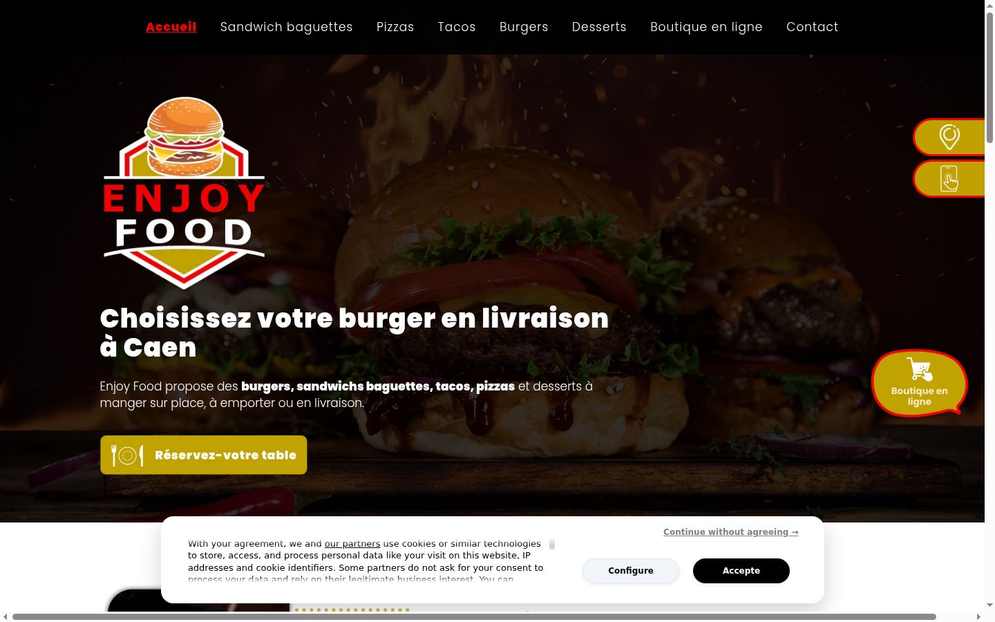 Screenshot del banner di consenso mostrato prima di qualsiasi interazione