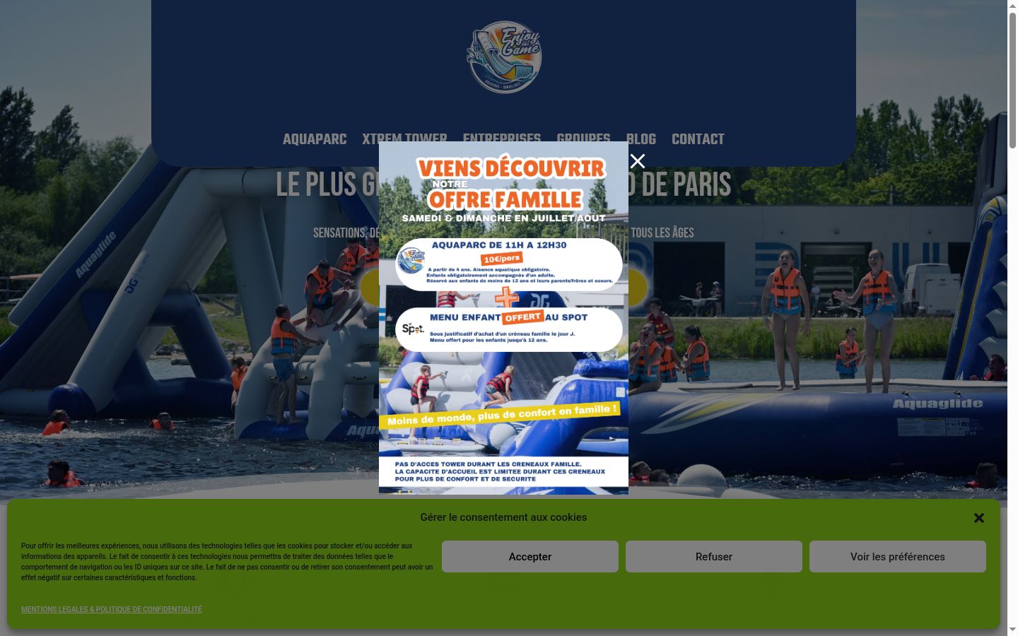 Screenshot of the consent banner shown before any interaction
