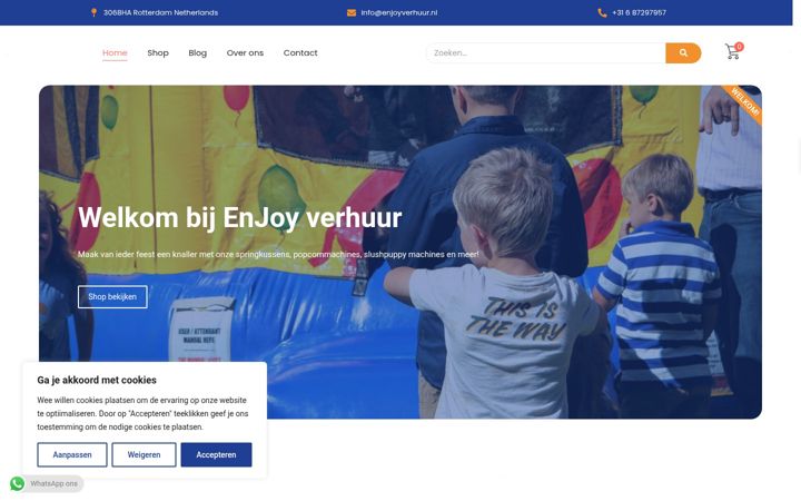 Captură de ecran a enjoyverhuur.nl