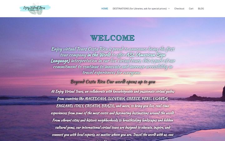 Screenshot of enjoyvirtualtourscostarica.com