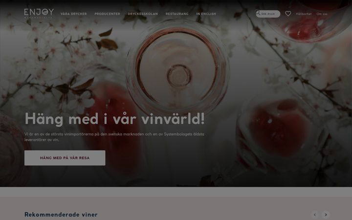 Captură de ecran a enjoywine.se
