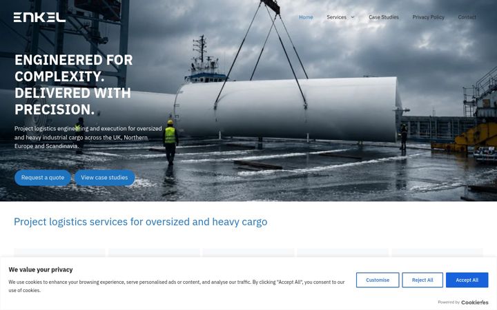 Screenshot of enkellogistics.com