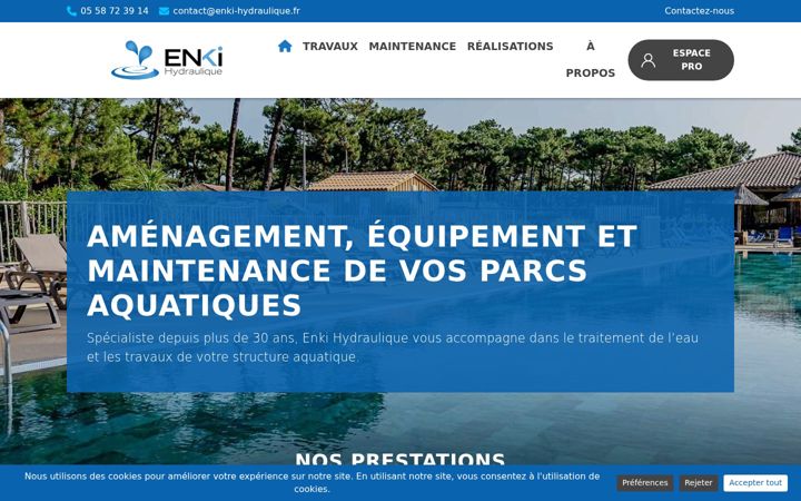 Screenshot of enki-hydraulique.fr