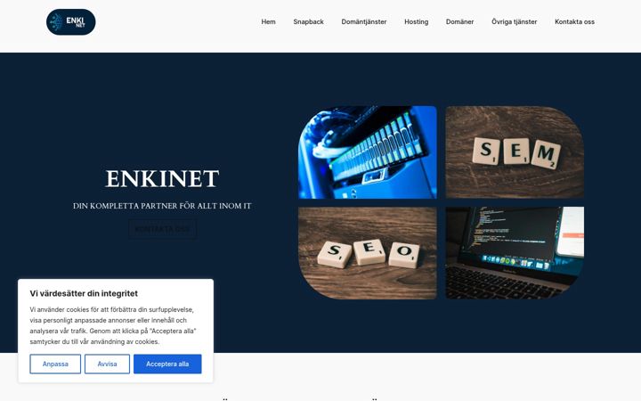 Skærmbillede af enkinet.se