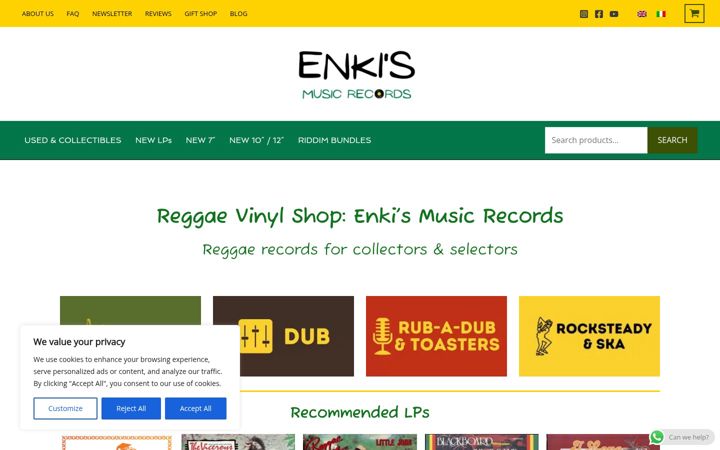 Screenshot of enkismusicrecords.com